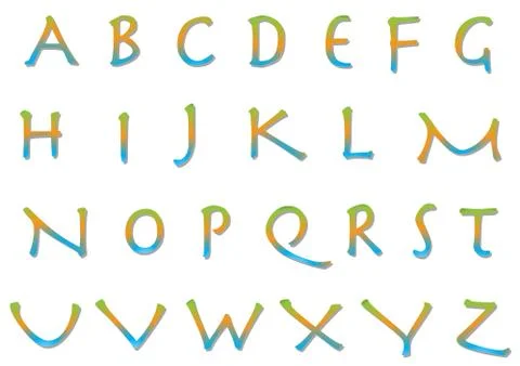 Psychedelic Alphabet Stock Illustration