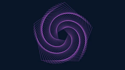 Psychedelic and twisted colorful lines in dark space Stock Footage 237568481