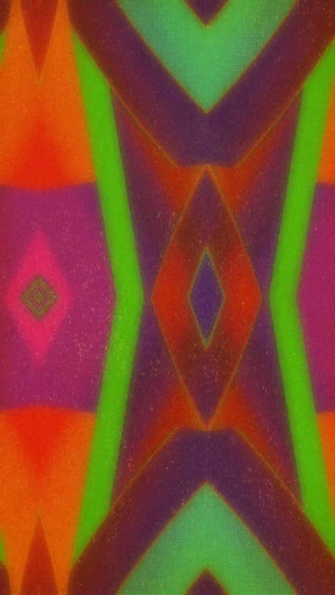 Psychedelic and vibrant background animation with multicolored rhombuses in Stock Footage 257082792