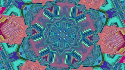 Psychedelic animated background, mandala, ink, pixels Stock Footage 119088727