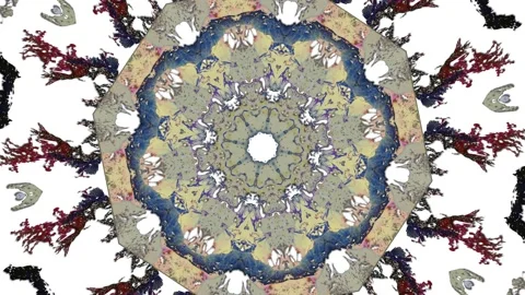 Psychedelic animated background, mandala, ink, pixels Stock Footage 119089939