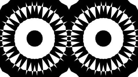 Psychedelic animation in black and white colors Stock Footage 134157668
