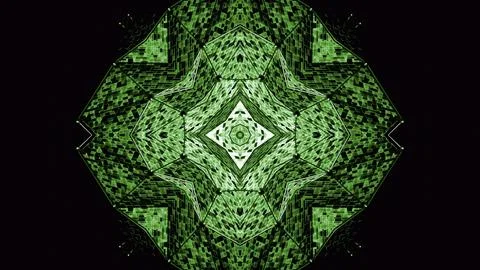 Psychedelic animation with hypnotic pattern of squares. Design. Kaleidoscopic 스톡 일러스트