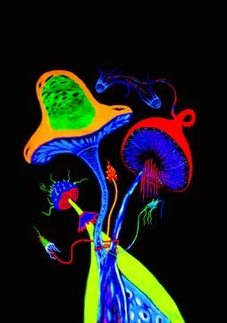 Psychedelic Art  By Fluorescent Paint Illustrazione stock