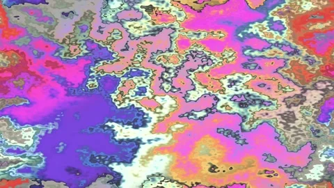 Psychedelic art, watercolor patterns with unique colorful wave patterns, Stock Footage 134988322