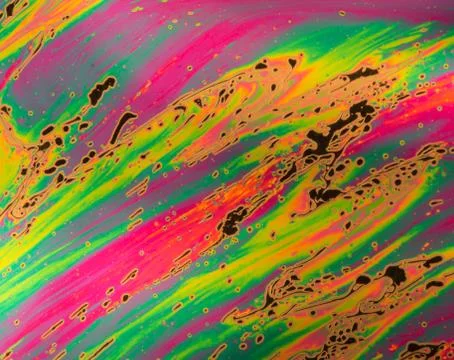Psychedelic background blur made from soap bubble Stock Photos