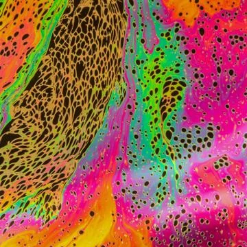 Psychedelic background blur made from soap bubble Stock Photos