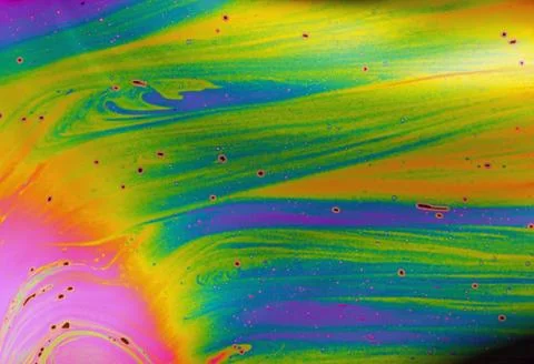 Psychedelic background blur made from soap bubble Stock Photos