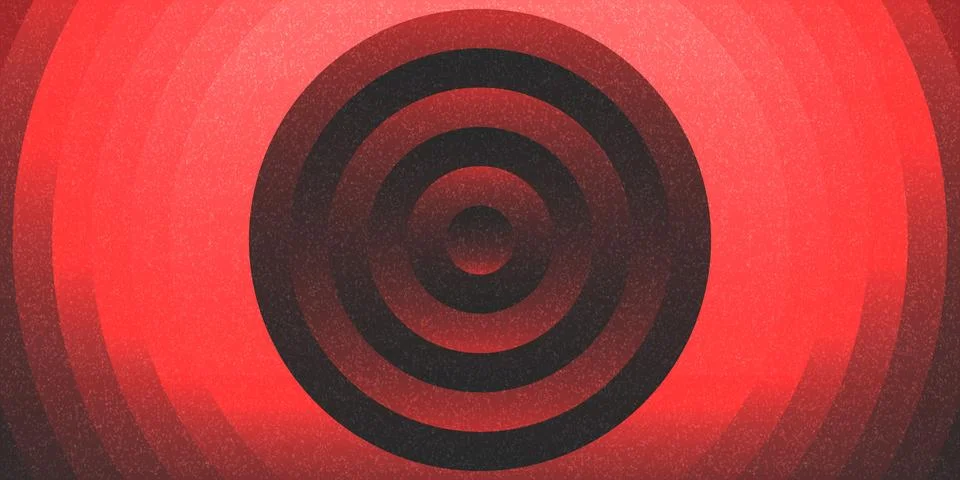 Psychedelic background circular pattern, textured hues red concentric circl.. Illustrazione stock