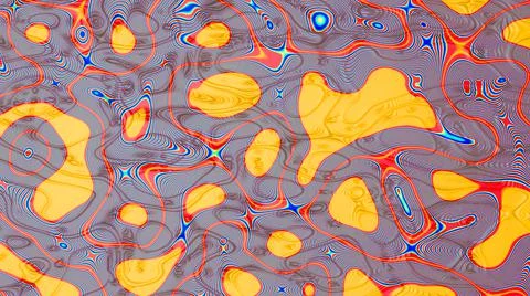 A psychedelic background of colored concentric shapes Stock Illustration