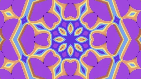 Psychedelic background with a morphing kaleidoscope and mandala. 3d rendering 4K Vídeos de archivo 315153124