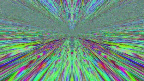 Psychedelic bad trip effect, broken tv glitch, static noisy television visual Stock Footage 175198566