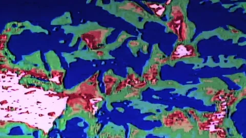 Psychedelic  bees .red and white. Stock Footage 154917066