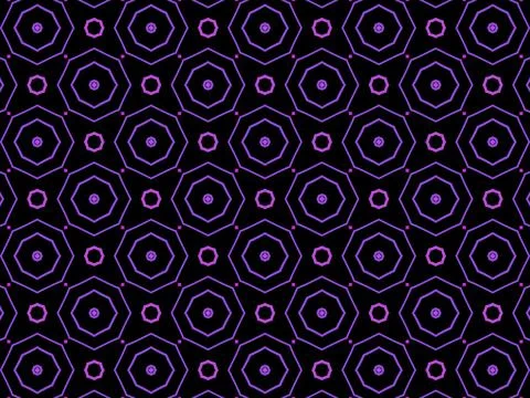 Psychedelic black background with purple and pink circles Stock Illustration