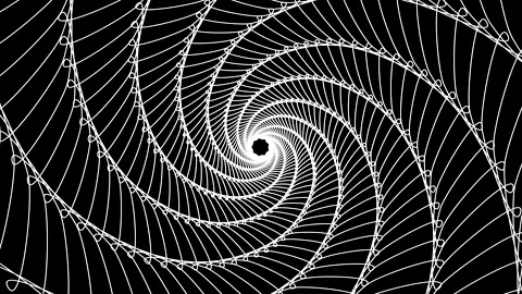 Psychedelic black white swirling drawn lines. Hypnotic swirls. illusion. Loop. Stock Footage 149703539
