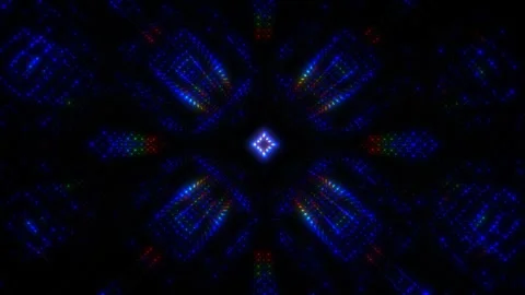 Psychedelic blue Mandala. Rainbow Prism Kaleidoscope Stock Footage 261731369