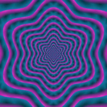 Psychedelic blue purple star shape - digitally rendered design Stock Illustration