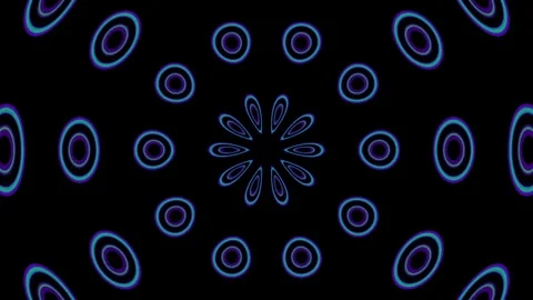 Psychedelic Blue Purple Ten Sided Kaleidoscope Mandala Pattern Pulsating Stock Footage 245907479