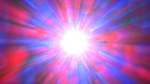 Psychedelic Blue Red Bright Burst Glow Abstract Motion Background Slow Stock Footage 86086829