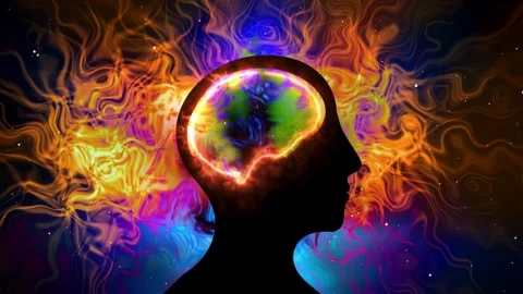 Psychedelic Brain Power: Human Mind Abstract Energy Flow Stock Footage 332636659