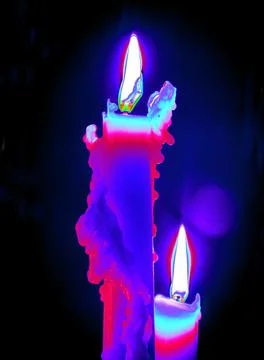PSYCHEDELIC CANDLE LIGHT Stock Photos