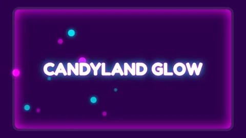 Psychedelic Candy Land Glow Text Reveal on Dark Purple Abstract Background Lo Stock Footage 336889434
