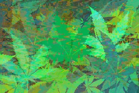 Psychedelic Cannabis Stock Illustration