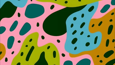 Psychedelic cartoon background with funky spots and pop art stains Stock Footage 315245228