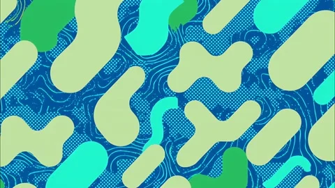 Psychedelic cartoon pop art background with spots stains and dots Stock Footage 315245437