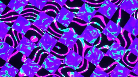 Psychedelic Checker Pattern VJ Loop Stock-Footage 240325879