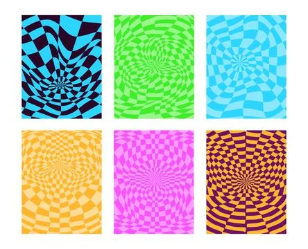 Psychedelic checkerboard pattern Stock Illustration