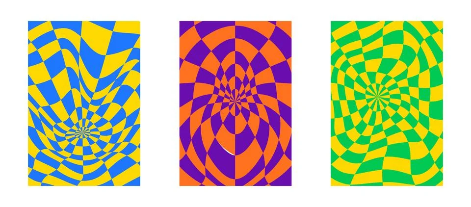 Psychedelic checkerboard pattern Stock Illustration