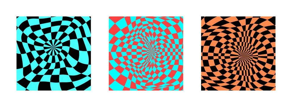 Psychedelic checkerboard pattern Stock Illustration