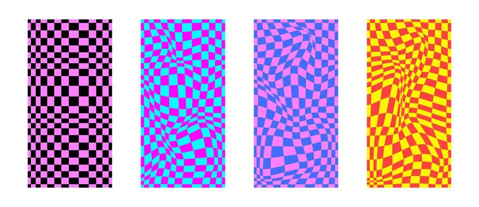 Psychedelic checkerboard pattern Stock Illustration