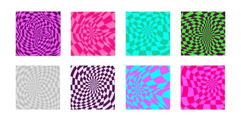 Psychedelic checkerboard pattern 스톡 일러스트