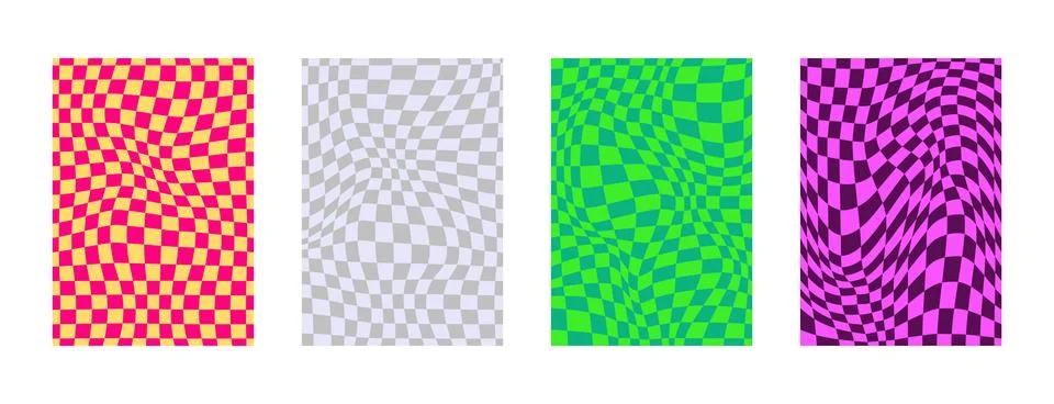 Psychedelic checkerboard pattern Stock Illustration