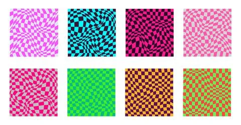 Psychedelic checkerboard pattern Stock Illustration