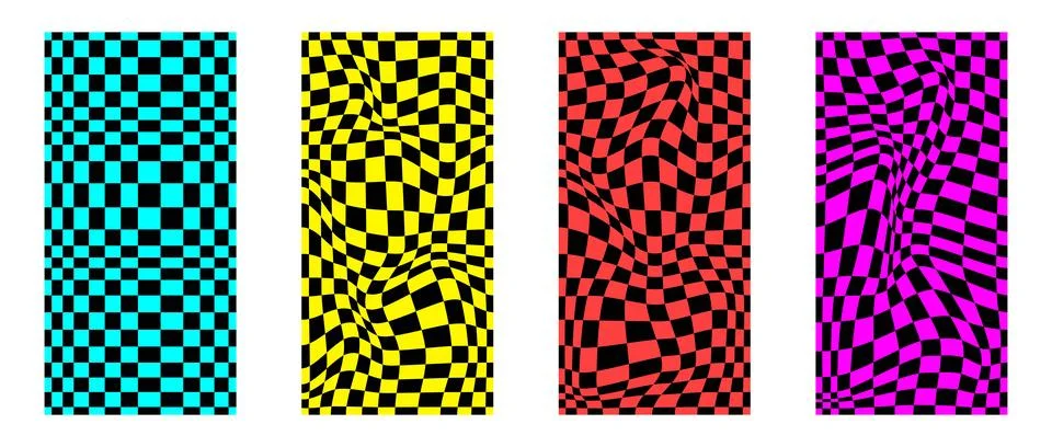 Psychedelic checkerboard pattern Stock Illustration