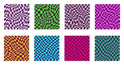 Psychedelic checkerboard pattern Stock Illustration