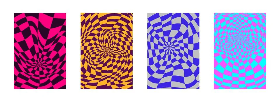 Psychedelic checkerboard pattern Stock Illustration