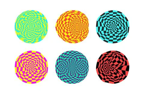 Psychedelic checkerboard pattern Stock Illustration