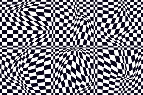 Psychedelic checkerboard pattern Stock Illustration