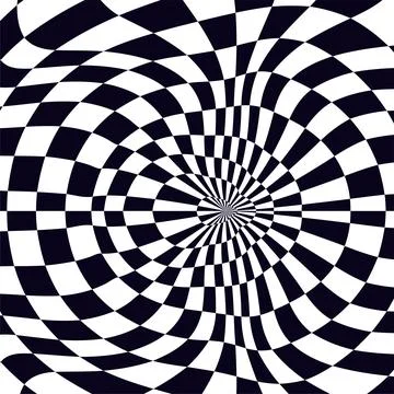 Psychedelic checkerboard pattern Stock Illustration