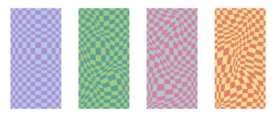 Psychedelic checkerboard poster Stock Illustration