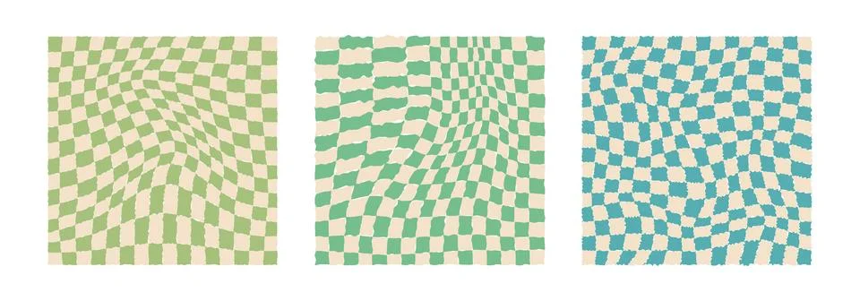 Psychedelic checkerboard poster Stock Illustration