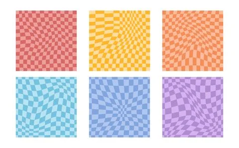 Psychedelic checkerboard poster Stock Illustration