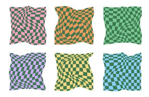 Psychedelic checkerboard poster Stock Illustration
