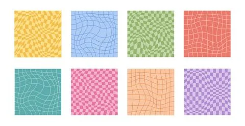 Psychedelic checkerboard poster Stock Illustration