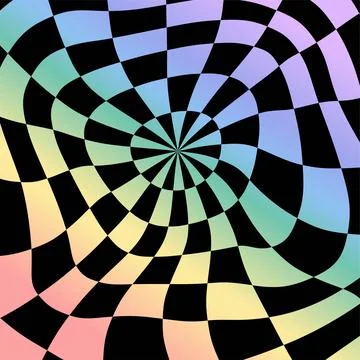 Psychedelic checkerboard rainbow Stock Illustration