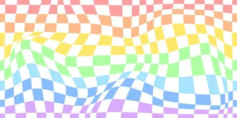 Psychedelic checkerboard rainbow Stock Illustration